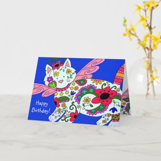 Vrolijke verjaardag! kaart (Gele Bloem)