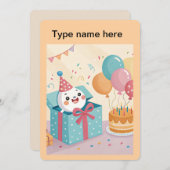 Vrolijke verjaardag! kaart (Voorkant / Achterkant)