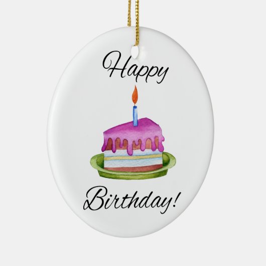 Vrolijke verjaardag! keramisch ornament (Rechts)