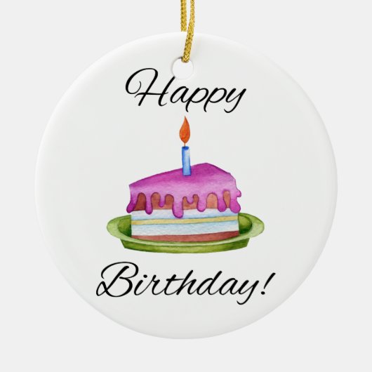 Vrolijke verjaardag! keramisch ornament (Voorkant)
