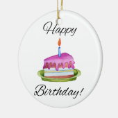 Vrolijke verjaardag! keramisch ornament (Links)