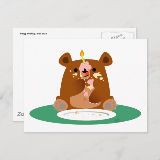 Vrolijke verjaardag, klein beer! briefkaart (Voorkant / Achterkant)