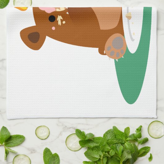 Vrolijke verjaardag, klein beer! keukenhanddoek (Gevouwen)