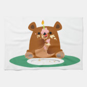 Vrolijke verjaardag, klein beer! keukenhanddoek (Horizontaal)