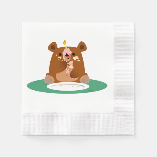 Vrolijke verjaardag, klein beer! Papier Napkins Servetten (Voorkant)