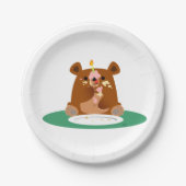 Vrolijke verjaardag, klein beer! Papieren Borden Bordje (Voorkant)