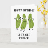 vrolijke verjaardag , laten we drink pekelen kaart (Gele Bloem)