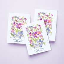 Vrolijke Verjaardag Mam Aquarel Wilde Bloem  