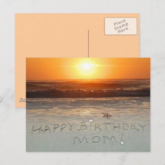 Vrolijke verjaardag, mam! briefkaart (Voorkant / Achterkant)