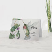Vrolijke Verjaardag Mama Kolibrie Vleugels Elegant Kaart (Voorkant)