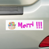 Vrolijke verjaardag! Merri! sticker {Sjabloon} (Op auto)