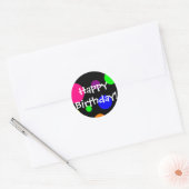 Vrolijke verjaardag! ronde sticker (Envelop)