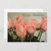 Vrolijke verjaardag! Roos Briefkaart (Voorkant / Achterkant)