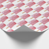 vrolijke verjaardag roze popsiche cadeaupapier (Hoek)