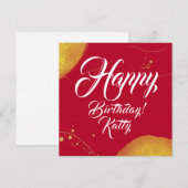 Vrolijke verjaardag simpelweg een moderne gouden p (Voorkant / Achterkant)