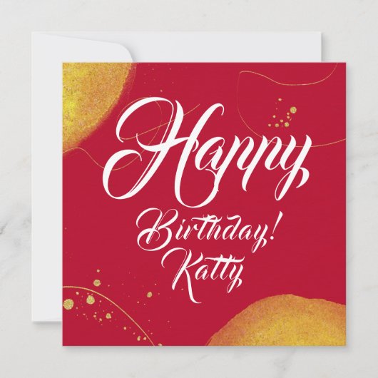 Vrolijke verjaardag simpelweg een moderne gouden p (Voorkant)