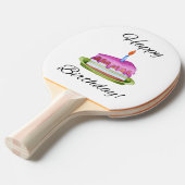 Vrolijke verjaardag! tafeltennisbatje (Voorkant Gekanteld)