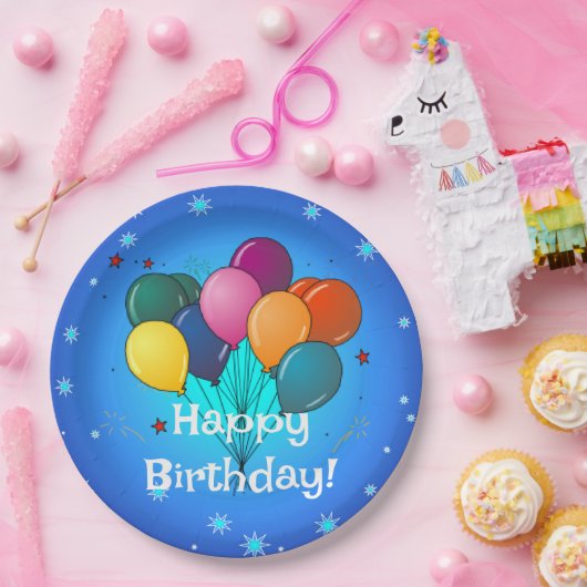 Vrolijke verjaardag...tijd om te vieren! papieren bordje (Feest)