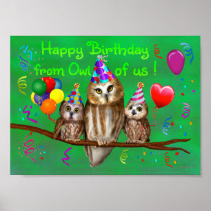 Vrolijke verjaardag van Owl van ons! Poster