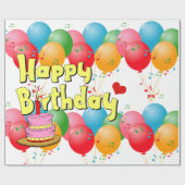 Vrolijke verjaardag! Verpakkingspapier Cadeaupapier (Vlak)