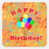 Vrolijke verjaardag! vierkante sticker (Voorkant)
