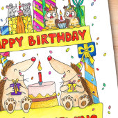 Vrolijke verjaardag voor de Twins Briefkaart