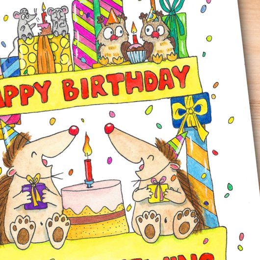 Vrolijke verjaardag voor de Twins Briefkaart