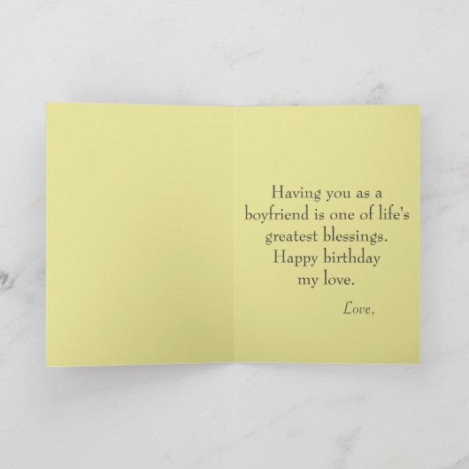 Vrolijke verjaardag voor een Boyvriend Kaart (Binnen)
