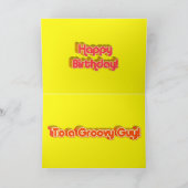 Vrolijke verjaardag voor een Groovy Guy! Kaart (Binnen)