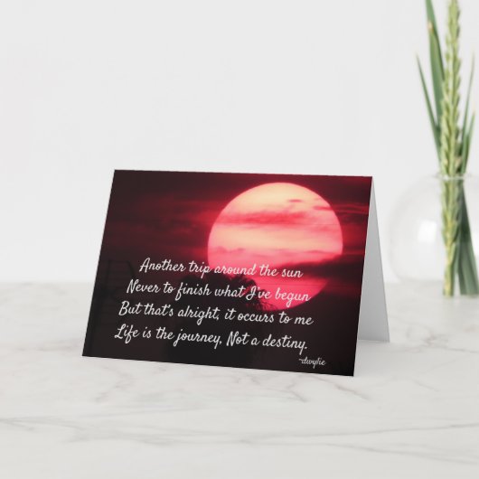 Vrolijke verjaardag voor mij - een andere reis ron bedankkaart (Voorkant)