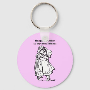 Vrolijke verjaardag voor mijn beste vriend! sleutelhanger