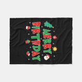 Vrolijke verjaardag Vrolijk kerstfeest Vrolijke ve Fleece Deken (Voorkant (Horizontaal))