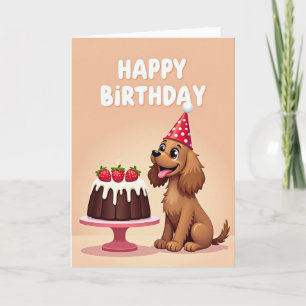 Vrolijke Verjaardags Puppy Feestkaart Kaart