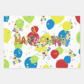 Vrolijke verjaardagsballonnen inpakpapier vel (Voorkant 3)