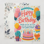Vrolijke verjaardagsfeest Kaart (Voorkant / Achterkant)