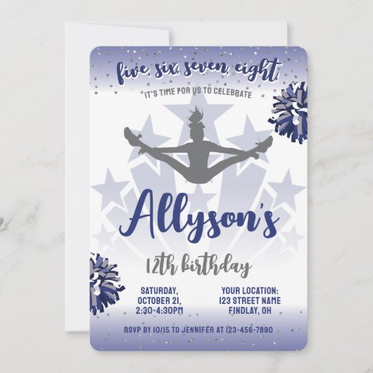 Vrolijke verjaardagsfeestje, elke leeftijd marineb kaart (Voorkant)