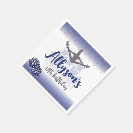 Vrolijke verjaardagsfeestje, elke leeftijd marineb servet (Hoek)