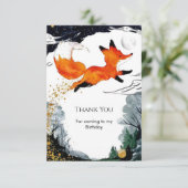 Vrolijke Verjaardagsvos Bedankkaart (Staand voorkant)