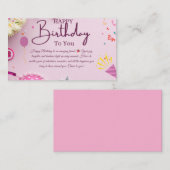 Vrolijke verjaardagswensen visitekaartje (Voorkant / Achterkant)