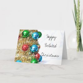 Vrolijke Verlaat Kerst ornamenten kaart