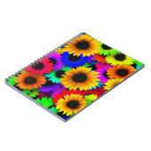 Vrolijke verzameling kleurrijke zonnebloemen notitieboek (Linkerzijde)
