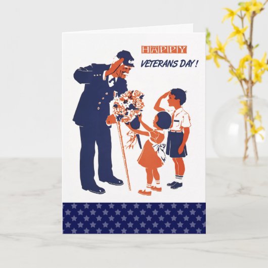 Vrolijke Veteranendag. Aangepaste Wenskaarten Kaart (Gele Bloem)