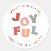 Vrolijke Vette Pastel Kleuren Kerstmis & Douanenaa Ronde Sticker (Voorkant)