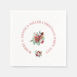 Vrolijke Vibe Kerst waterverven, bladeren Servet