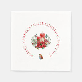 Vrolijke Vibe Kerstbloemen & kaarsen boeket Servet