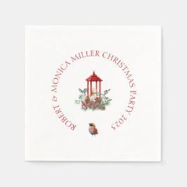 Vrolijke Vibe Kerstbloemen & lantaarn boeket Servet