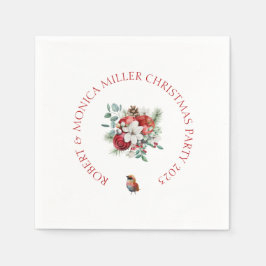 Vrolijke Vibe Kerstbloemen & rode appels boeket Servet