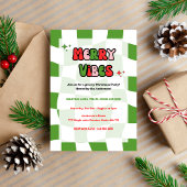 Vrolijke Vibes Groovy Kerstfeest uitnodiging