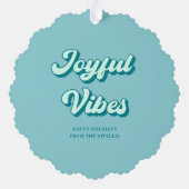 Vrolijke Vibes Retro Disco Ball Foto Kerstmis Ornament Kaart (Achterkant)