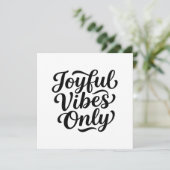Vrolijke Vibes Typografie Bedankkaart (Staand voorkant)